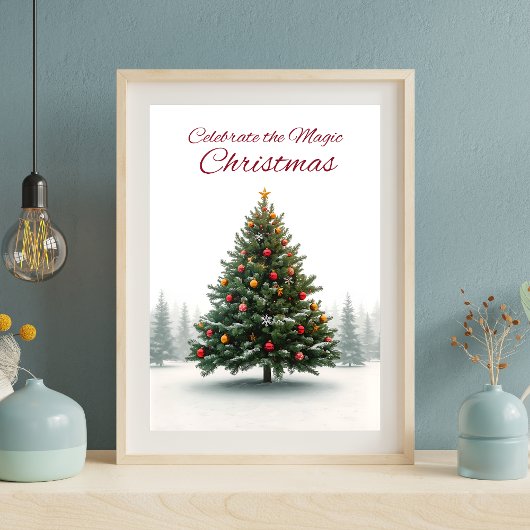 Klassisches Weihnachtsbaum-Feiertagsplakat Poster