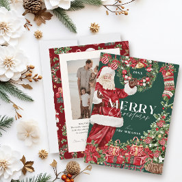 Klassisches Weihnachtsbaum Grünes Foto Feiertagskarte