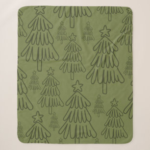 Klassisches Weihnachtsbaum-Muster im Vintage-Stil Sherpadecke