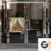 Klassisches Weihnachtsbaumfenster Fensteraufkleber (Büro Tür)