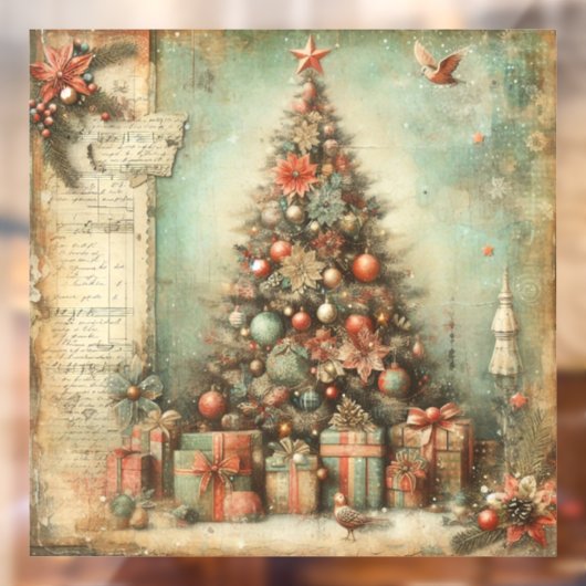 Klassisches Weihnachtsbaumfenster Fensteraufkleber (Blatt 2)