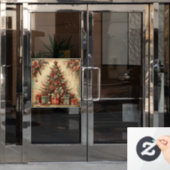 Klassisches Weihnachtsbaumfenster Fensteraufkleber (Büro Tür)