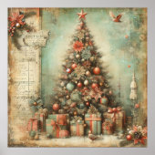 Klassisches Weihnachtsbaumposter Poster (Vorne)