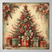 Klassisches Weihnachtsbaumposter Poster (Vorne)