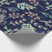 Klassisches Weihnachtsblumenmuster Geschenkpapier (Ecke)
