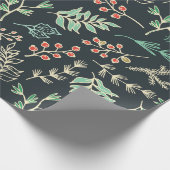Klassisches Weihnachtsblumenmuster Geschenkpapier (Ecke)