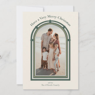 Klassisches Weihnachtsbogen-Feiertagsfoto Feiertagskarte