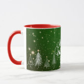 Klassisches Weihnachtsdesign, rot und grün, Tasse (Links)