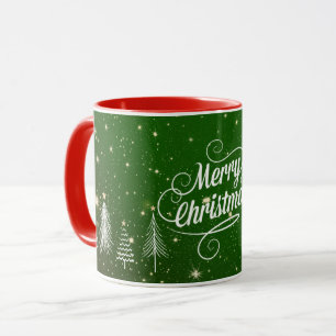 Klassisches Weihnachtsdesign, rot und grün, Tasse