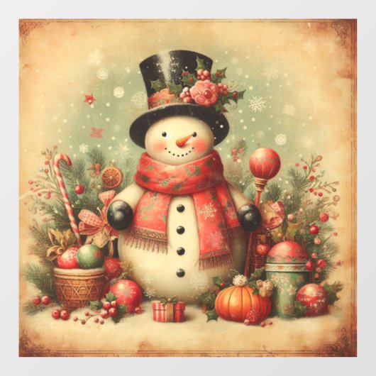 Klassisches Weihnachtsfenster Fensteraufkleber (Blatt)