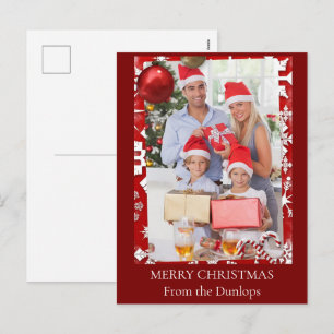 Klassisches Weihnachtsferiendekorationsfoto 2025 Feiertagspostkarte