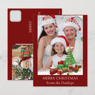 Klassisches Weihnachtsferiendekorationsfoto 2025 Feiertagspostkarte
