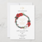 Klassisches Weihnachtsfest Modernes Monogramm Foto Einladung (Vorderseite)