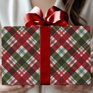 Klassisches Weihnachtsfest Tartan-Stil Kariert Geschenkpapier