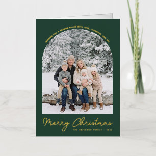 Klassisches Weihnachtsfoto mit Bogen in Grün