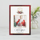 Klassisches Weihnachtsgebäck-Wappen-Foto Feiertagskarte (Stehend Vorderseite)