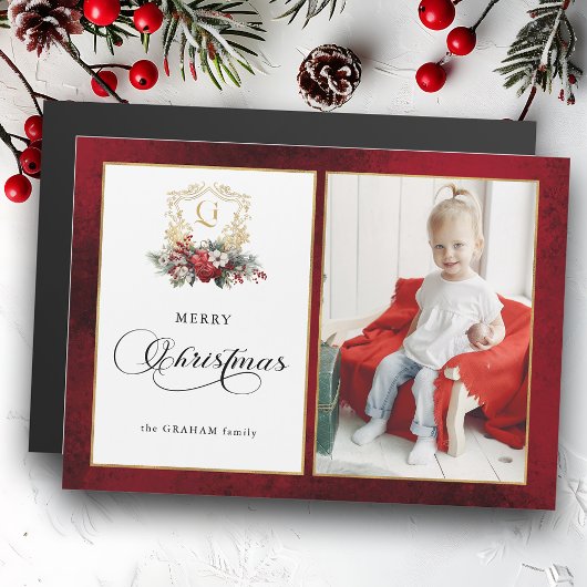 Klassisches Weihnachtsgebäck-Wappen-Foto Magnetkarte