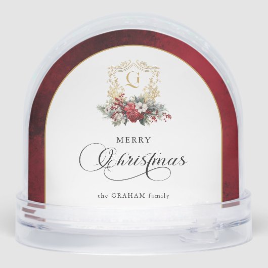 Klassisches Weihnachtsgebäck-Wappen-Foto Schneekugeln (Rückseite)