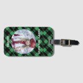 Klassisches Weihnachtsgrün kariertes Muster Custom Gepäckanhänger (Vorderseite (Horizontal))