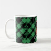 Klassisches Weihnachtsgrün kariertes Muster Custom Kaffeetasse (Links)