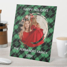 Klassisches Weihnachtsgrün kariertes Musterfoto
