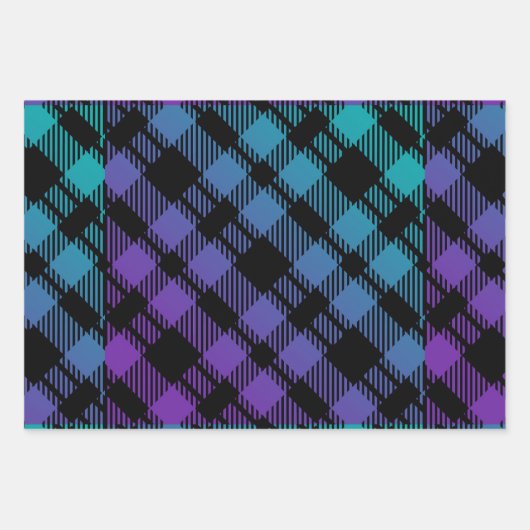 Klassisches Weihnachtsgrün Karomuster Geschenkpapier Set (Vorderseite 3)