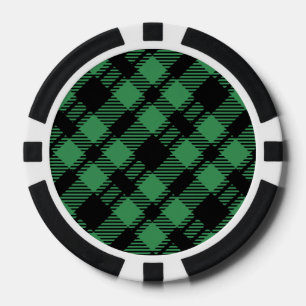 Klassisches Weihnachtsgrün Karomuster Pokerchips