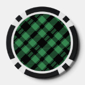Klassisches Weihnachtsgrün Karomuster Pokerchips (Rückseite)