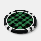 Klassisches Weihnachtsgrün Karomuster Pokerchips (Einzeln)