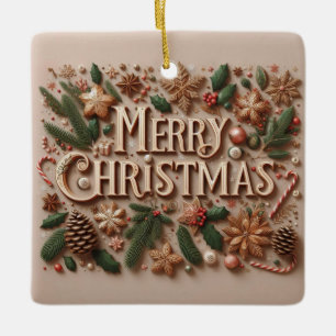 Klassisches Weihnachtsgrün Keramikornament