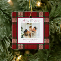 Klassisches Weihnachtskariert Familienfoto