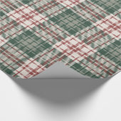 Klassisches Weihnachtskariert - Rot, Grün und Crem Geschenkpapier (Ecke)