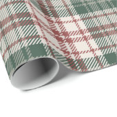 Klassisches Weihnachtskariert - Rot, Grün und Crem Geschenkpapier (Rolleneckpunkt)