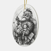 Klassisches Weihnachtsmann-Bild Keramikornament (Links)