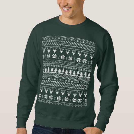 Klassisches Weihnachtsmann-Rentier-Weihnachts-Pull Sweatshirt (Vorderseite)