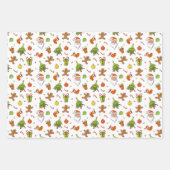 Klassisches Weihnachtsmuster Geschenkpapier Set (Vorderseite)