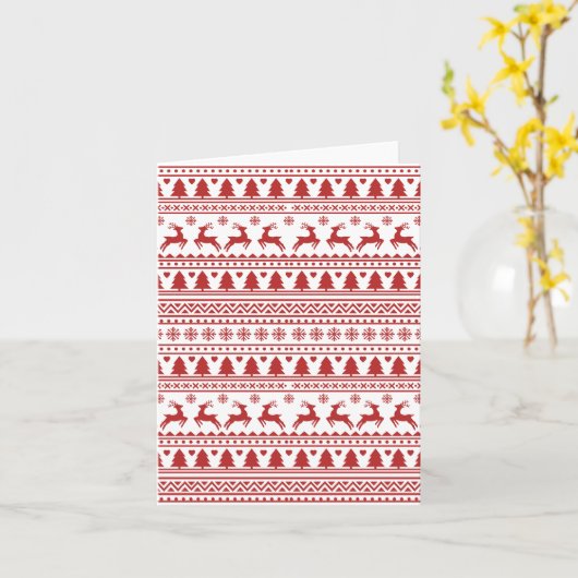 Klassisches Weihnachtsmuster Karte (Gelbe Blume)