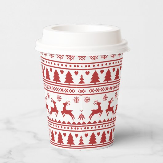 Klassisches Weihnachtsmuster Pappbecher (Rechts)