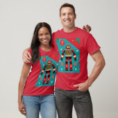 Klassisches Weihnachtspullover-Muster Roboter T-Shirt (Unisex)