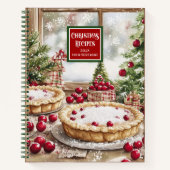 Klassisches WeihnachtsrezeptorNotebook mit Monogra Notizblock (Vorderseite)