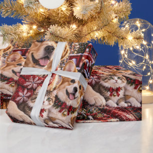 Klassisches Weihnachtsrot / Burgunderrot Geschenkpapier