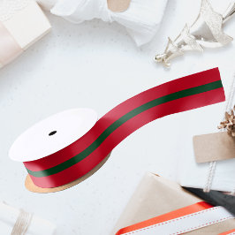 Klassisches Weihnachtsrot und grünes Band Satinband