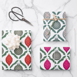 Klassisches Weihnachtsschmuck-Set-Geschenkpapier Geschenkpapier Set
