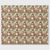 Klassisches Weihnachtsschneemann-Wrapping Paper Geschenkpapier (Flach)