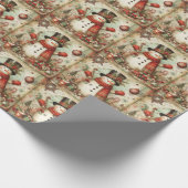 Klassisches Weihnachtsschneemann-Wrapping Paper Geschenkpapier (Ecke)