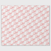 Klassisches WeihnachtsVintages Art-Rot u. Weiß Geschenkpapier (Flach)