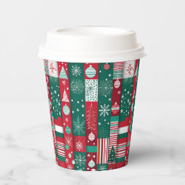 Klassisches Weihnachtswrapping Paper Muster Pappbecher