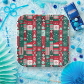 Klassisches Weihnachtswrapping Paper Muster Pappteller (Party)