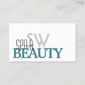 Klassisches Weiß Aquamarin Stylish Einfach mit Mon Visitenkarte (Vorderseite)