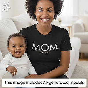 Klassisches Weiß Caps Mom Established T-Shirt